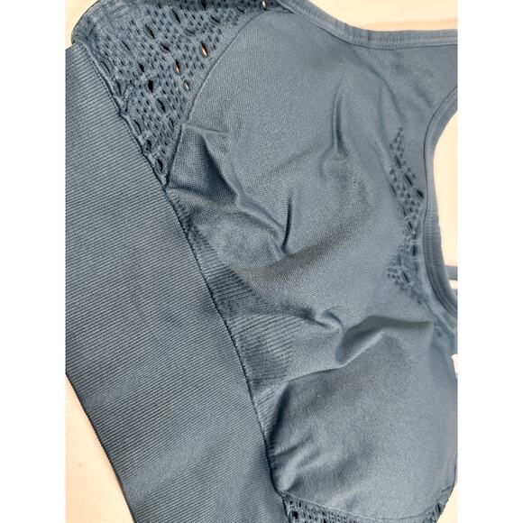 Gymshark Energy+ Seamless Crop Top Blue Stone Sz Small Brand New - Picture 3 of 7